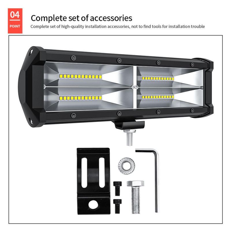 Dxz 9inch 48LED 144W Work Light LED Light Bar for Car Tractor Boat Offroad off Road 4WD 4X4 Truck SUV ATV Driving 12V 24V
