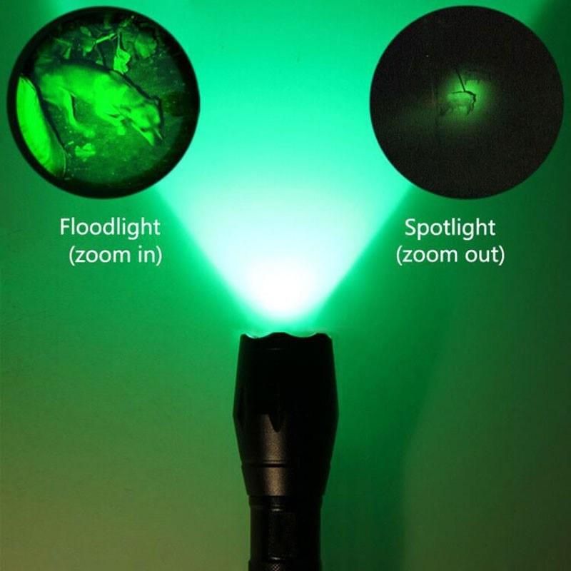 Green Light Hunting Remote Pressure Switc Zoomable Tactical LED Flashlight Set