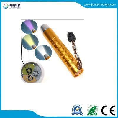 New 3 LED UV Light+ Yellow Light+White Light Jade Agate LED Flashlight