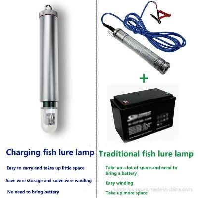 DC 12V 60W Deep Drop Underwater Rechargeable Fish Lure Lamp LED Fishing Light