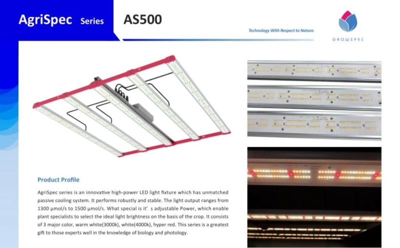 Solar Power 500W LED Grow Lights for Hydroponic System