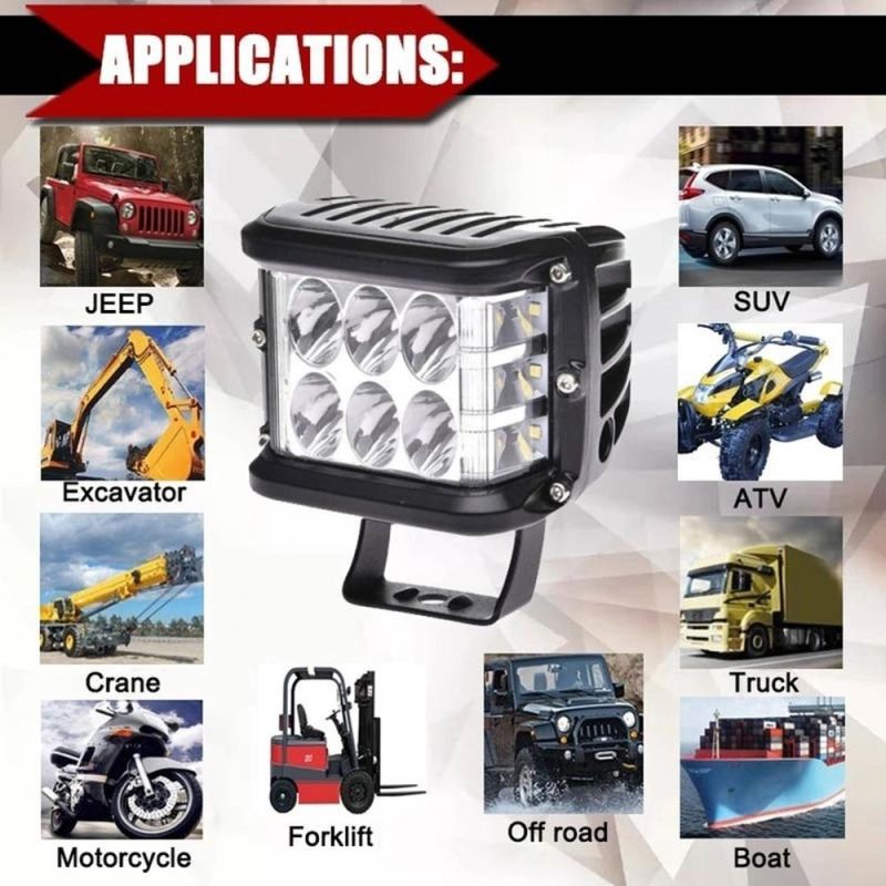 60W Waterproof Work Light LED Light Bars Spot Flood LED Headlight for Work Driving Offroad Car