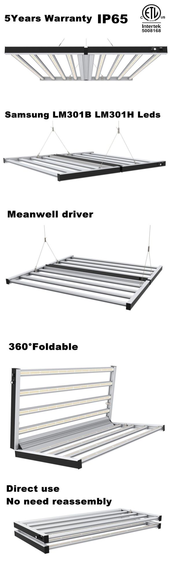 Full Spectrum Hydroponics 880W 1000W LED Grow Light Full Spectrum Professional for Medical Plants