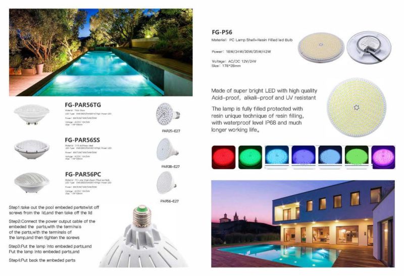 Hot Sales ABS Surface Mounted LED Underwater Swimming Pool Light Piscina De Luz LED Wiith Universal Bracket