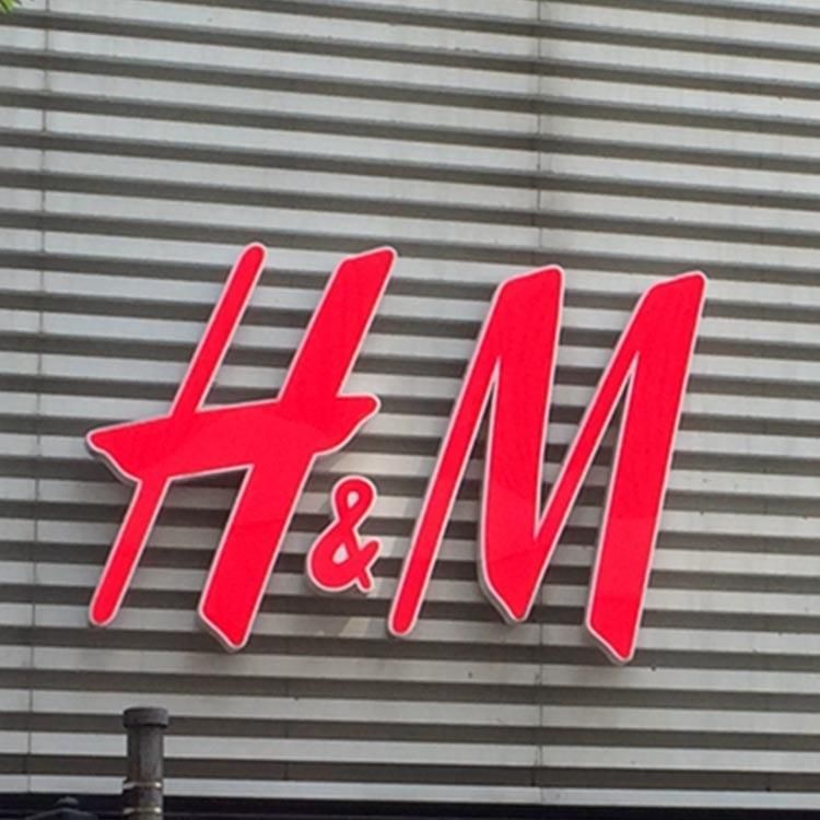 Wall Mounted Clothes Store Advertising Sign Manufacturer Fashion H&M LED Channel Letter