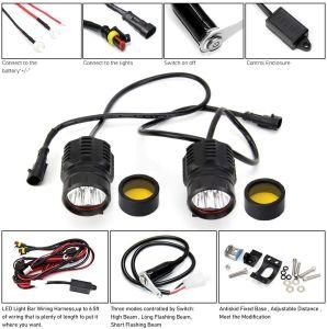 Motorcycle Auxiliary Lights LED Headlights Front Spotlight 50W 4500lm 12V 24V Motorbike Fog Driving Light Daytime Running Light with Switch
