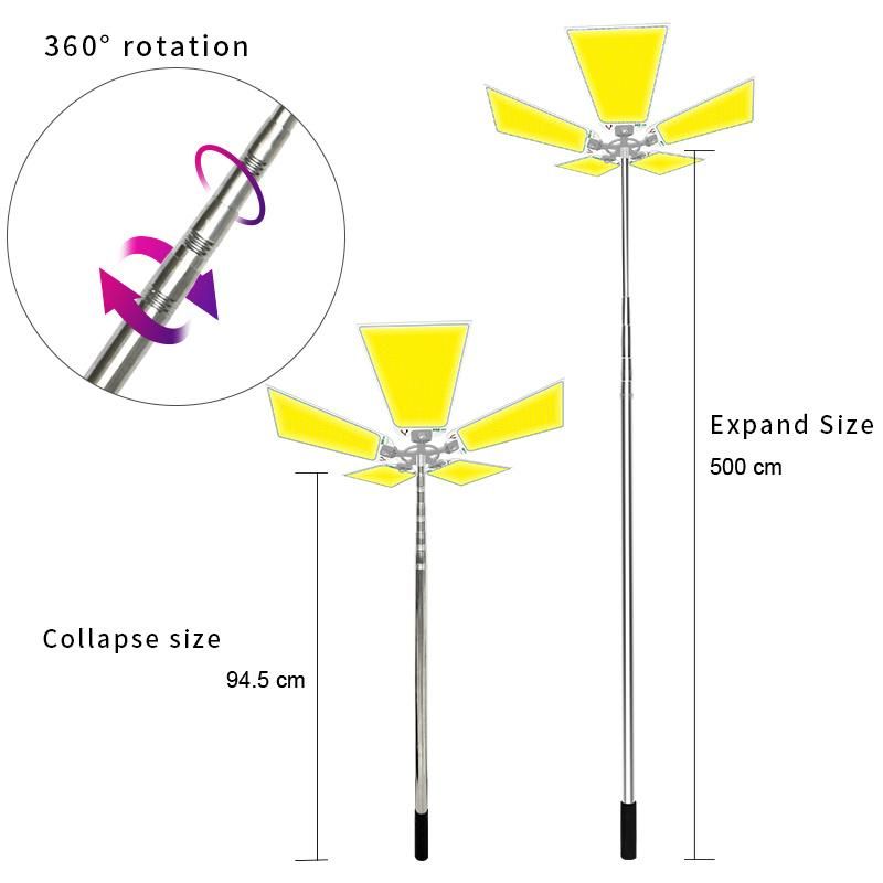 360 Light Hot Sale 5 Page COB Lamp Outdoor Camping Lantern Telescopic Rod Portable LED Camp Light