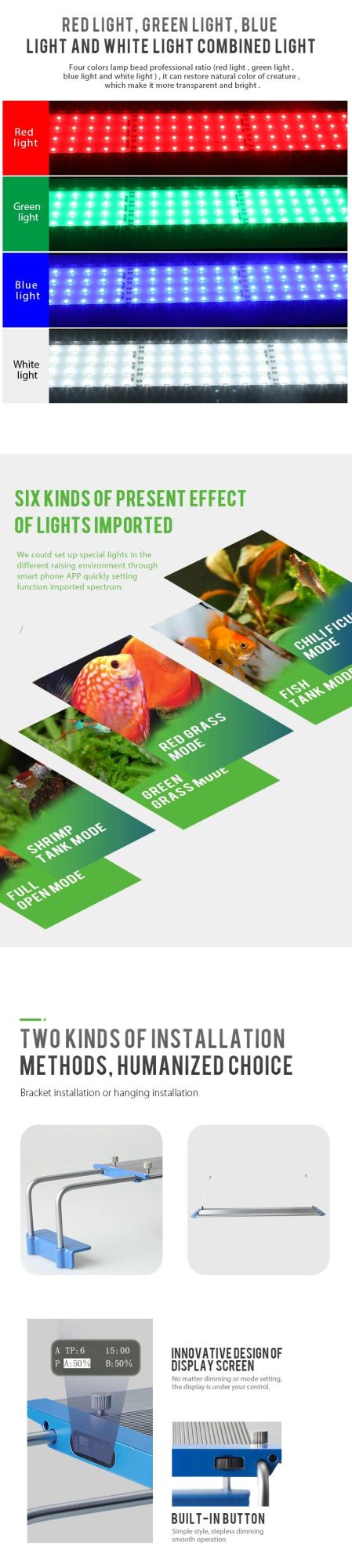 Weefine 90W New Design LED Aquarium Light for Fish Tank with Bluetooth APP Control (WF-QL04-L90)