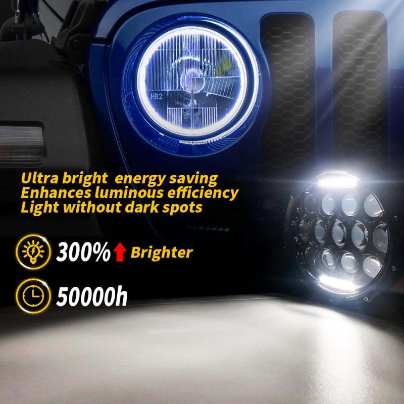 Dxz 7inch 13LED 4X4 75W/35W DOT Round IP67 Thick for Jeep Wrangler LED Offroad Trucks Motorcycle Headlight