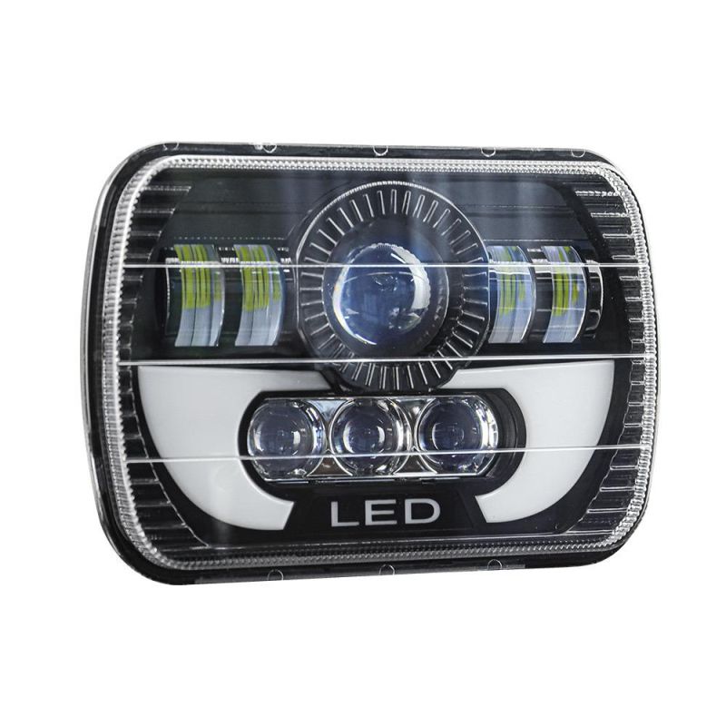 Dxz Lightech 45W High Low Beam LED 4X6 5inch LED Work Headlight for Jeep Truck H4 H3 Lamp