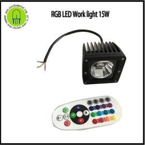 3inch RGB 15W LED Work Light Driving Fog Light Boat Lights Jeep for SUV ATV 4WD Car Truck Van Golf Cart SUV Lamp