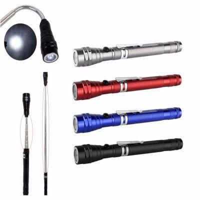 Goldmore Hot Selling Telescopic Aluminum Flashlights with Magnets and Clips for Picking up Metal Objects