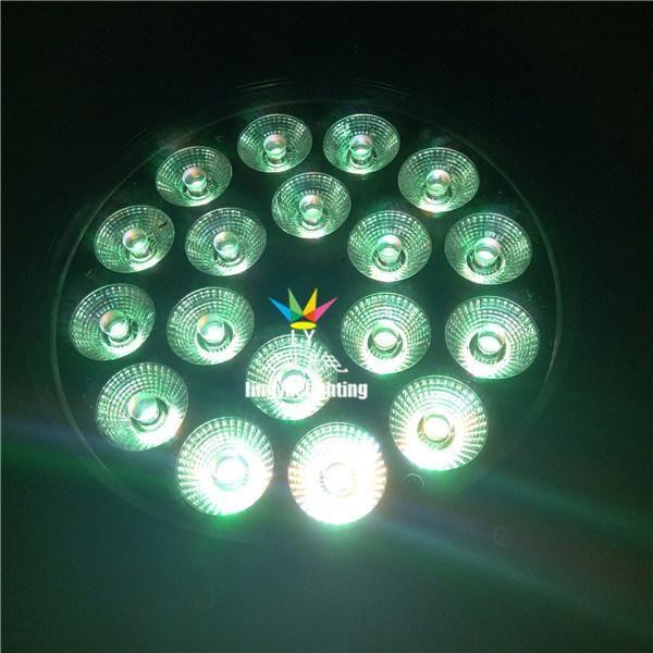 DMX Outdoor 18PCS 18W RGBWA UV LED PAR 64 Can Lights