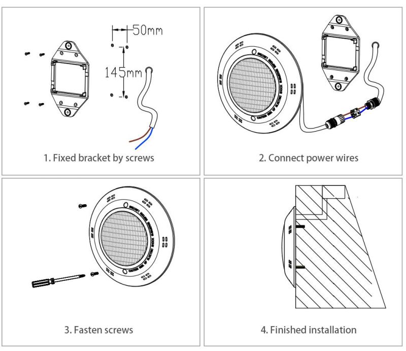 18W 12V PAR56 Wall Mounted Swimming Pool LED Lights Swimming Pool Lighting