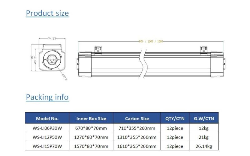 36W 120cm LED Batten/ LED Linear Light Cold White/Warm White 2835SMD LED Light Ce RoHS