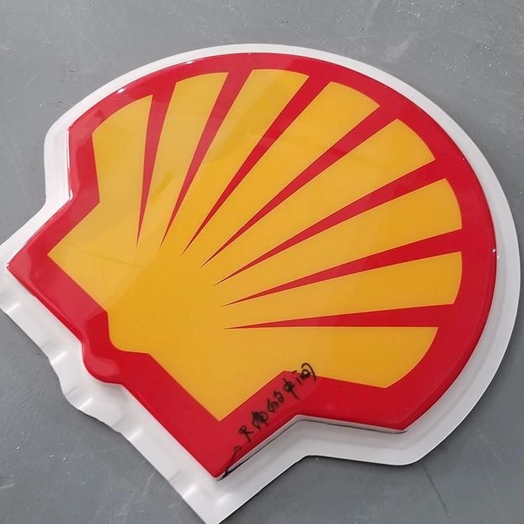 Wall Mount Shell Petrol Store Sign Board Lubricating Oil Shop Back Lit Flat Acrylic Face LED Lightbox