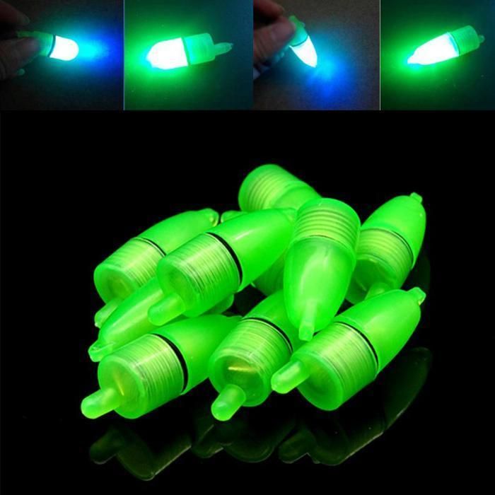 Mini Blue Green LED Night Underwater Fishing Hook Clip Float Bite Light