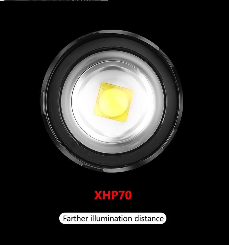 USB Rechargeble Outdoor High Light Telescopic Zoom Xhp70 Headlamp