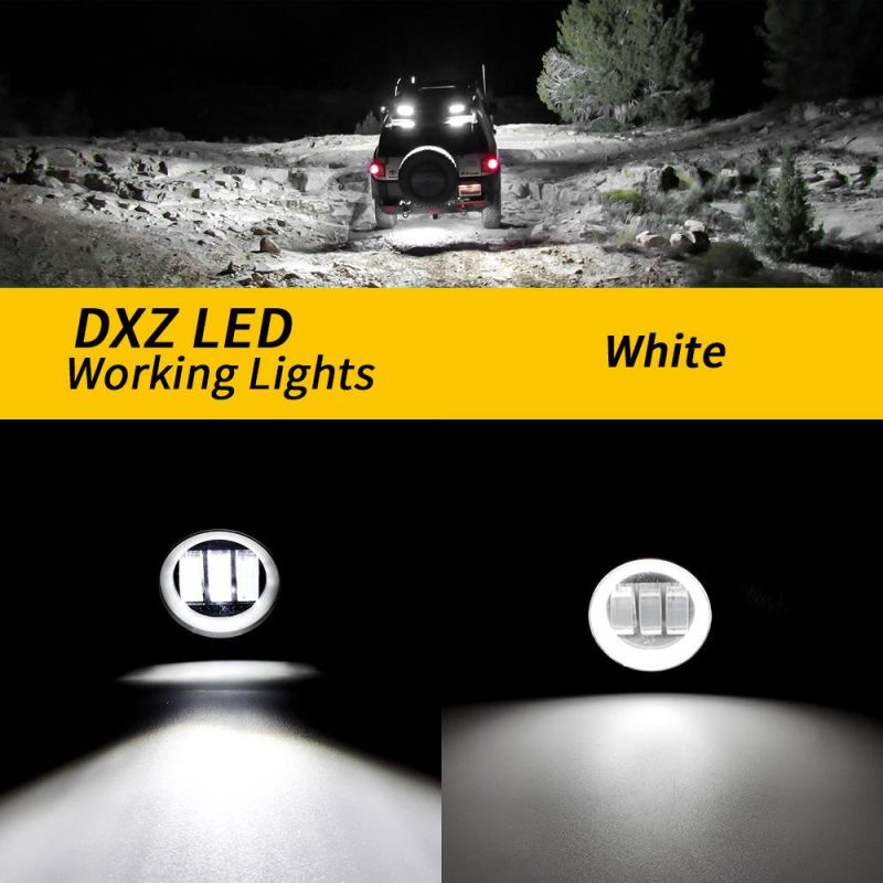 Dxz Angel Eyes 7D 30W Work Light CREE COB Round Spot Light Car Accessories Light Bar off Road Boat Motorcycle Lamp