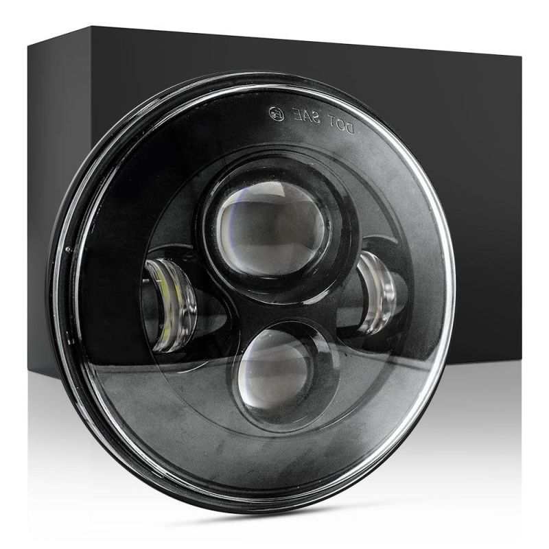 Dxz Logo DOT 12V 24V Harley Motorcycle Jeep 7 Inch Thin Section Without Aperture Round LED Headlight for Cars SUV Waterproof H4 H13