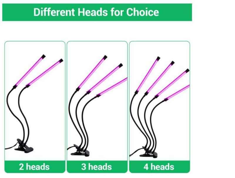 5V Flexible Clip 27W Desk LED Lamp Grow Light Full-Spectrum Timing Dimmable Three Tube Clip Grow Light