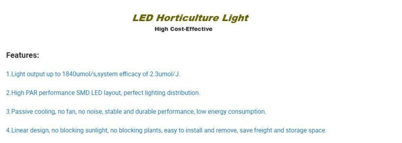High Powerful Dimmable 800W 6500K 660nm Red Samsung Lm 301b Full Spectrum COB LED Grow Light Grows Bar Fixture