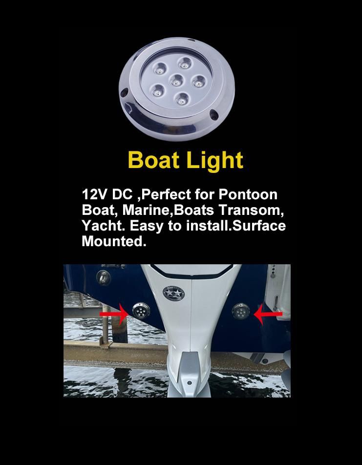12V 24V 316 Stainless Steel Blue Underwater Boat LED Light for Salt Sea Water