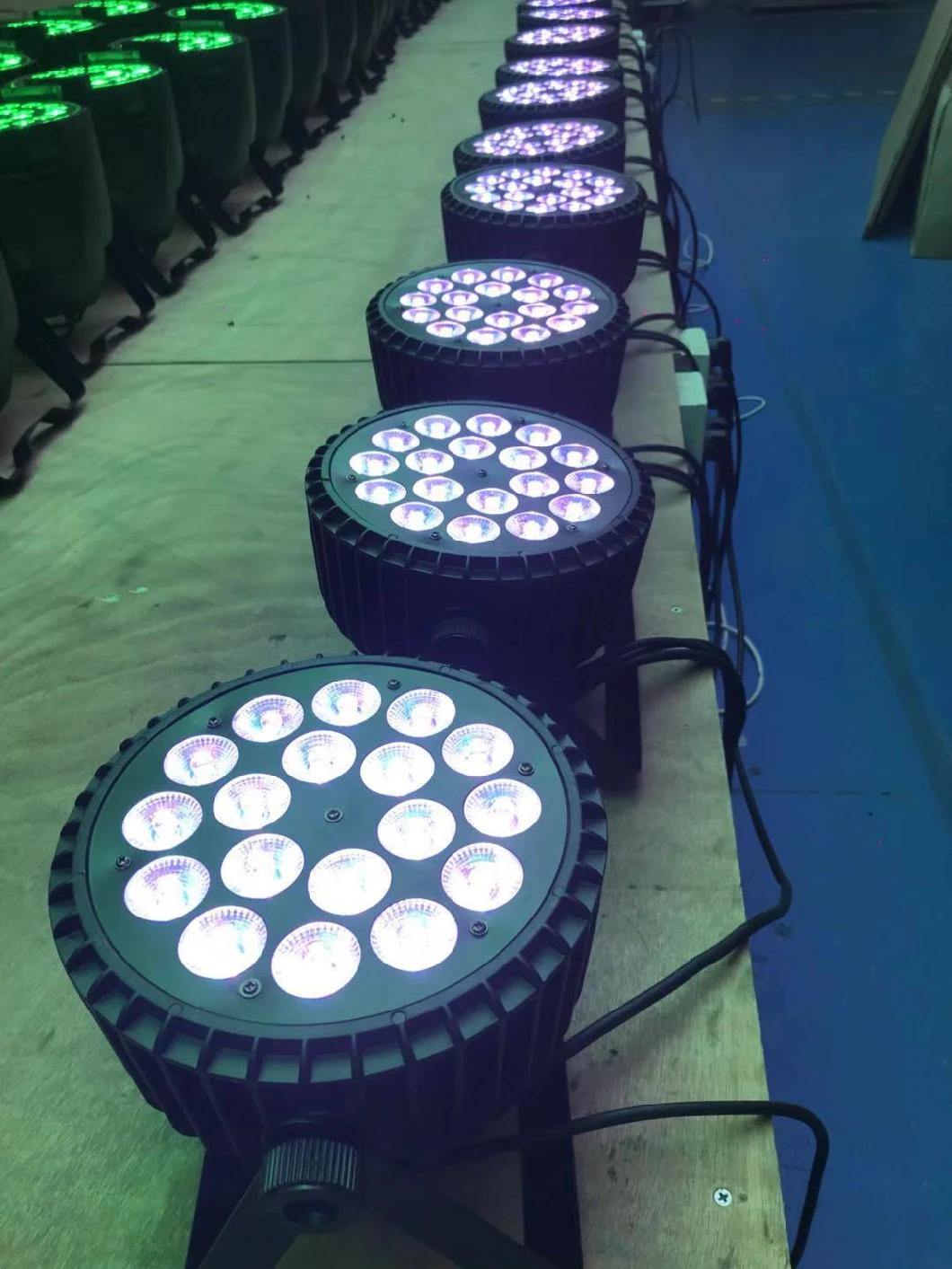 18*18W Slim LED PAR Light RGBWA+UV 6 in 1 Spot Wash DMX Flat Parcan for Stage Wedding Club DJ Show