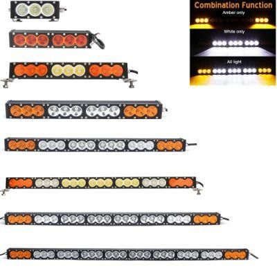 Single Row Dual Color Fog Driving Light 12V/24V LED Light Bar for Offroad 4X4 Truck Jeep Auto Car Tractor