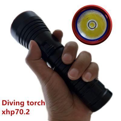 LED Xhp70 Underwater Lamp Diving Torch Lamp White Light Diving Flashlight