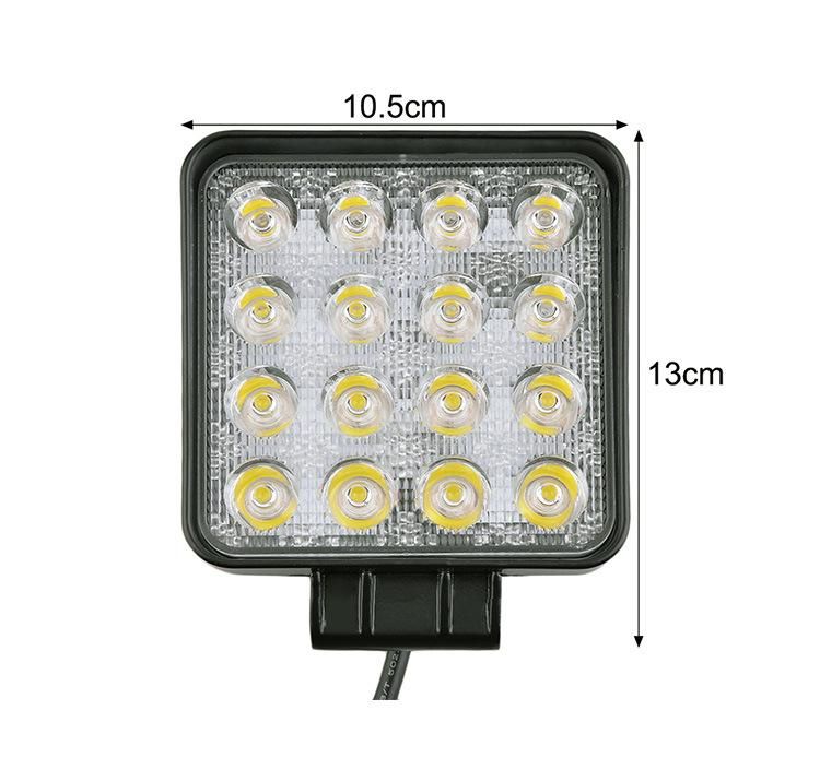 48W Round Square LED Work Light Spot Light for Jeep Truck Vehicles Marine 48W LED Work Lamp