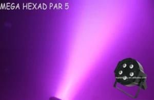 5 *12W High Mcd Rgbwau 6 in 1 LED PAR LED Flat PAR Light