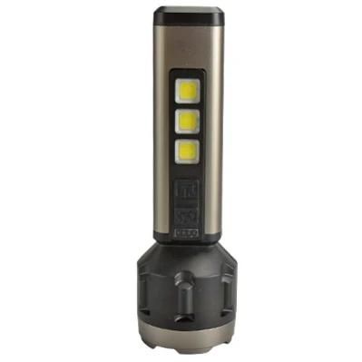 USB Input Rechargeable Built-in 18650 Li-ion Battery High Power Aluminium Alloy LED COB Side Torch Flashlight