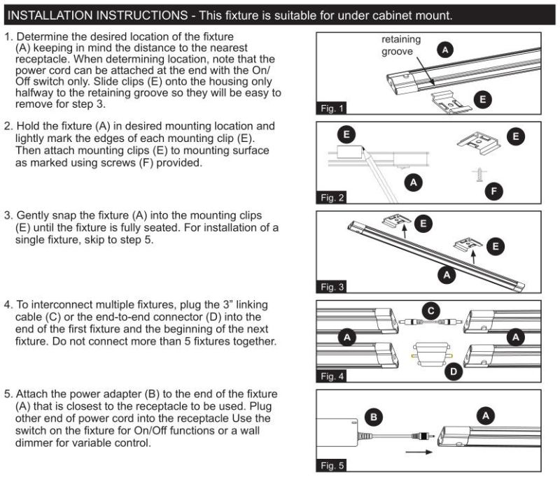 China Supply 12 Inch Smart ETL Certificated 5W LED Linear Light for Counter Lights