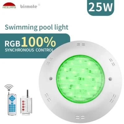 IP68 25W Synchronization Control RGB Remote Surface Mounted Underwater LED Swimming Pool Light