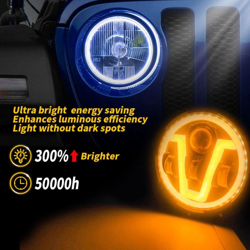 Dxz Headlight Accessories for Jeep Wrangler and Truck 5X7 75W High Low Beam Headlight Angle Eye Thick Lamp