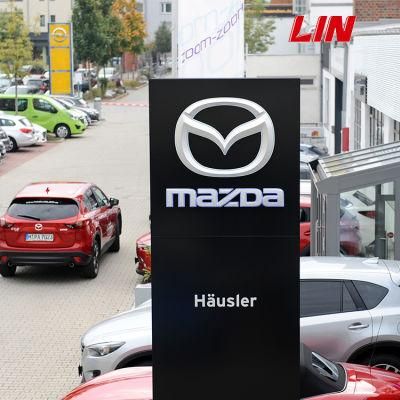 Customized Best Quality and Best Price Chrome Metal Mazda Outdoor Advertising Signage Car Logo Pylon