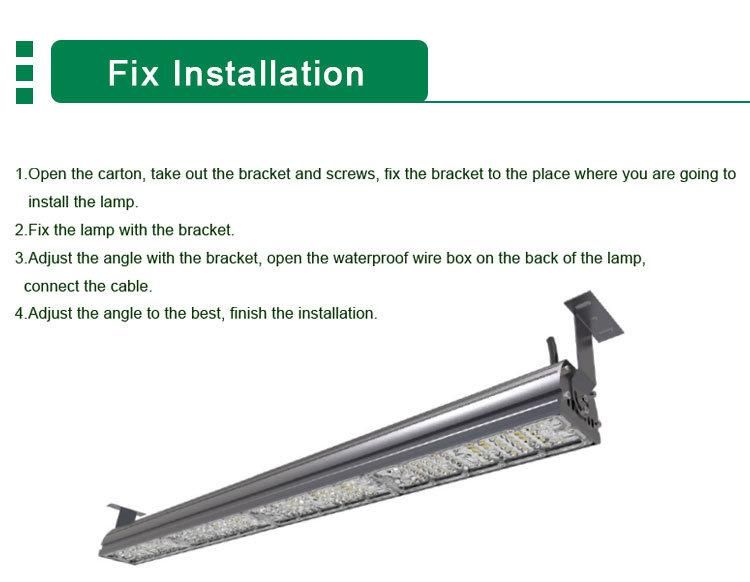 High Bright 130lumens/W IP65 Industrial Highbay LED Linear Light 200W