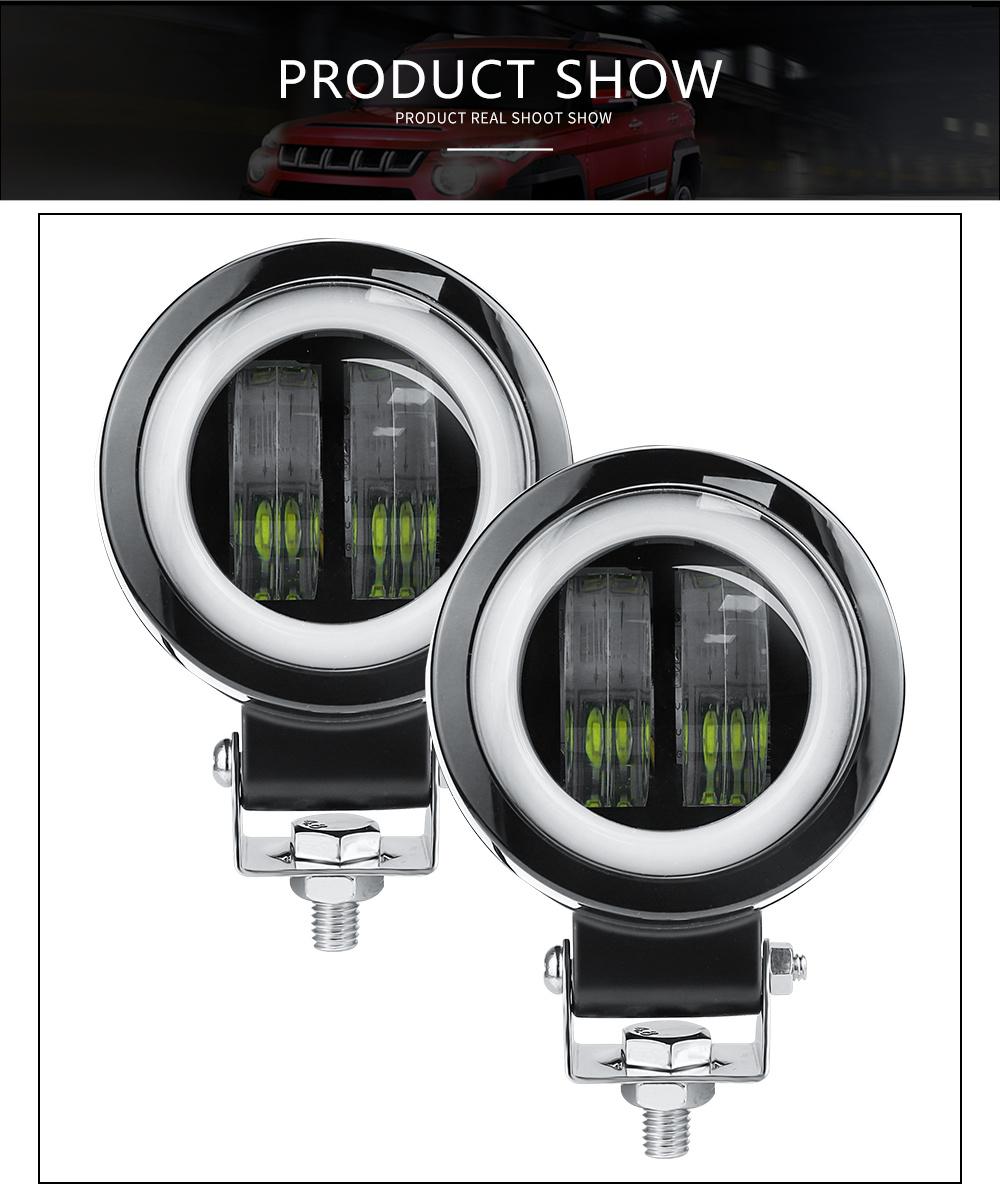 Dxz Angel Eyes 7D 20W Round Spot Light CREE COB Daytime off Road ATV 12-24V Light Bar Work Light Auto Parts