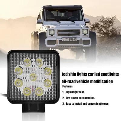 12V 27W LED Work Light Spotlight Flood Lamp Driving Fog Offroad LED Work Car Light for Offroad 4X4 Auto Lamp 27W