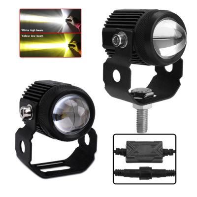 Newest 3000K 6000K Dual Color Mini 2inch Headlight Fog Lamp Spot Flood Offroad LED Driving Light for Motorcycle Forklift