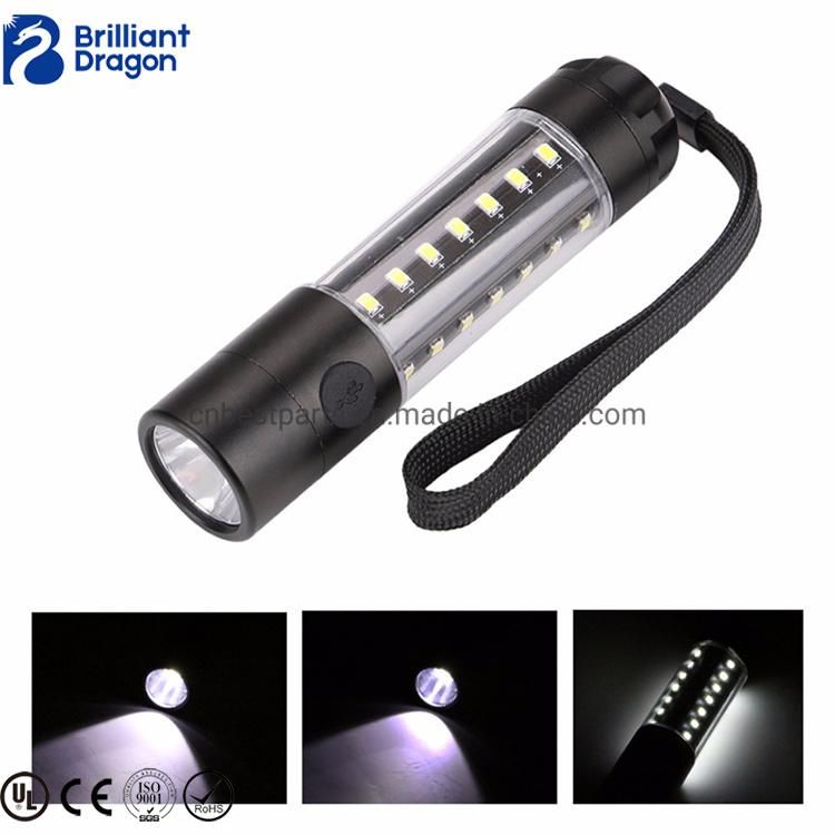 Wholesale SMD T6 LED Torch Lamp with 6 Flashing Mode Camping Rechargeable Torch Light Super Bright COB LED Waterproof Tactical Flashlight