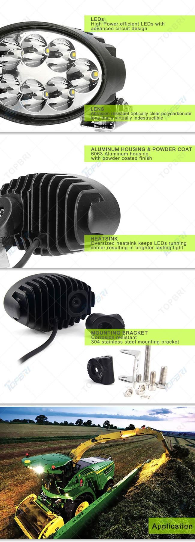 Tractor Turck 40W LED Work Working Auto Car Light Head Lamp with Swivel Mount