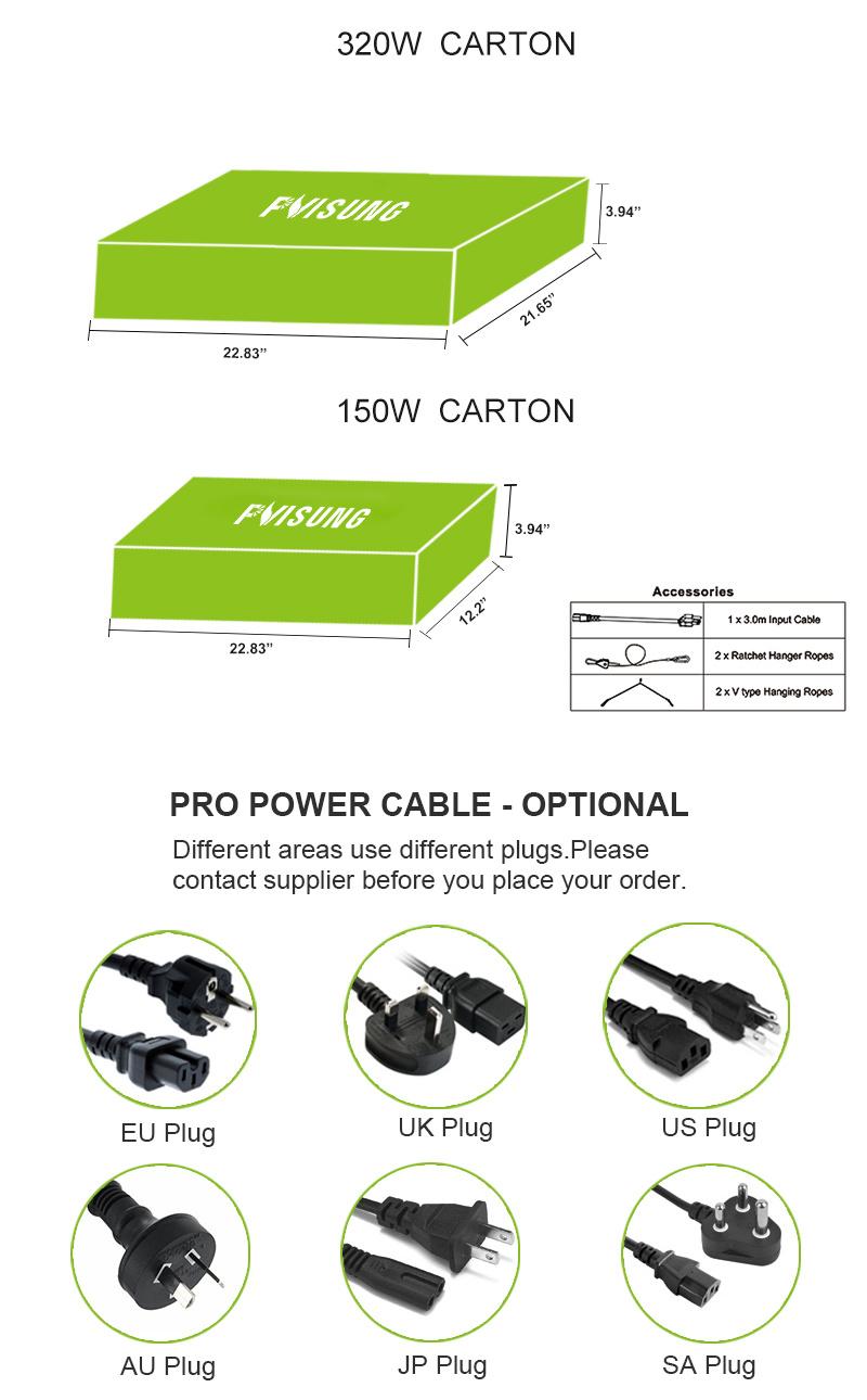 Hydroponic Full Spectrum 320W/150W LED Grow Lights and ETL Approved LED Grow Light for Indoor Greenhouse