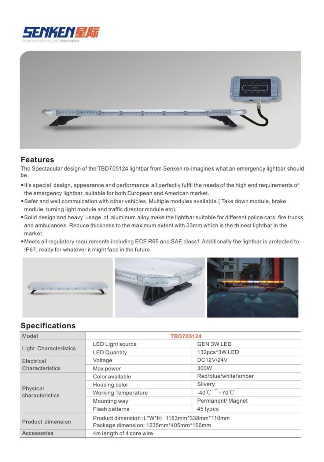 Senken Newest 110mm Ultra-Thin Bright Light LED Emergency Light Bar