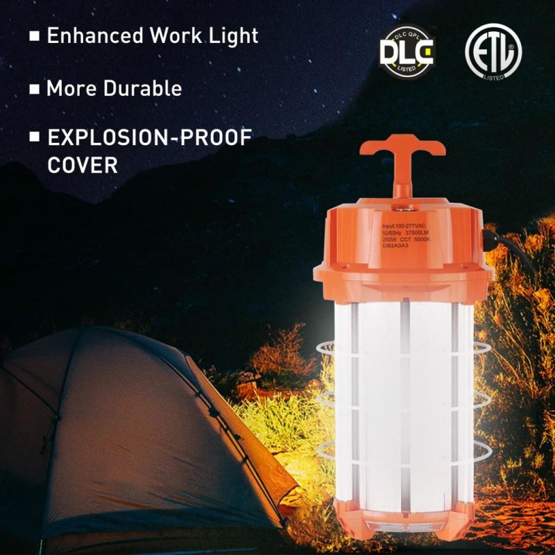 250W 37500 Lumens LED Temporary Work Light Daylight 5000K Construction Light