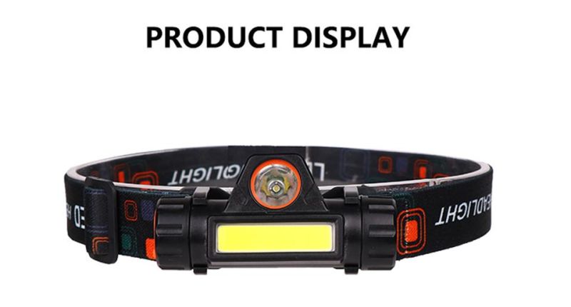 Waterproof Sensor Headlight Headlamp with COB LED Built in USB Rechargeable Battery Working Light