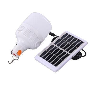 LED Rechargeable Light Bulb with Solar Panel 60W 80W