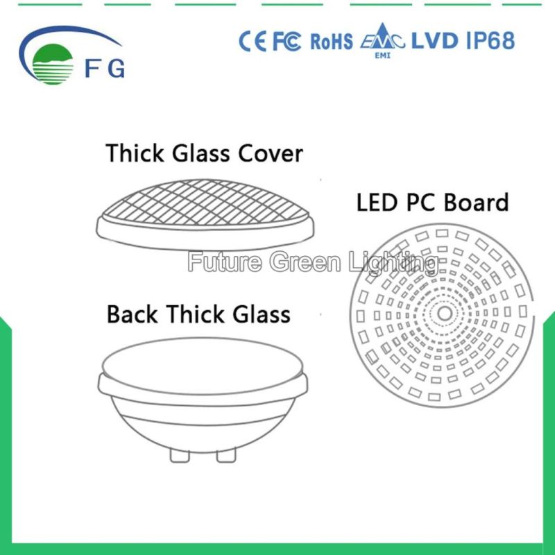 Glass AC12V RGB/White PAR56 Underwater Swimming Pool Light
