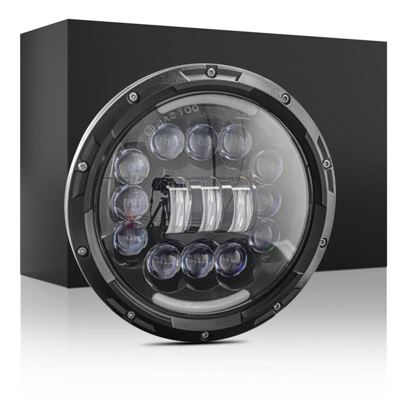 Dxz Remote Control 7 Inch 15LED Headlights RGB Round Thick Multicolor DRL Headlight for Jeep Wrangler Jk Lj Cj LED Car Light